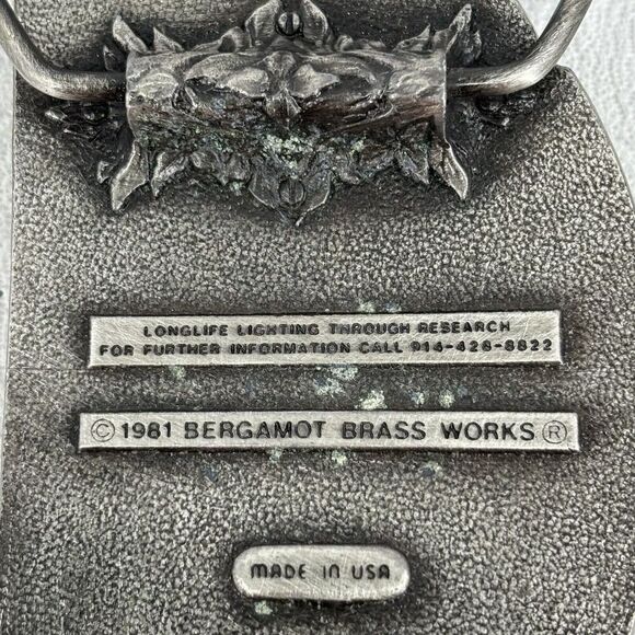 Vintage 1981 Bergamot Brass Works Belt Buckle Sharp Lighting Eagle USA Stars - Picture 4 of 5